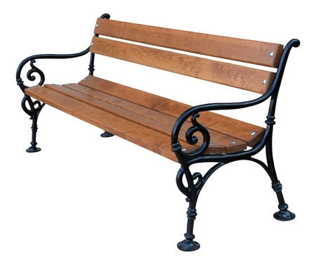Gartenbank 180 cm Fiemar FIEM-11-LWO-180 Wiener Gusseisenbank mit Rückenlehne Erlenholz lackiert