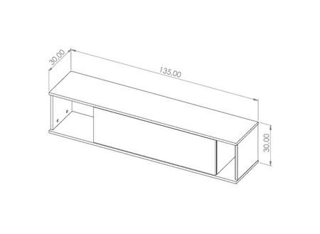 Tutti Hängeschrank 135 cm weiß minimalistisches Design stilvolle schlichte Form des Möbels mit griffloser Front
