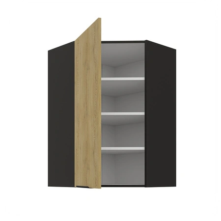 Eck-Küchenoberschrank Crotone 60x60 GN-90 1F Metallkantengriff feuchtigkeits- und beschädigungsbeständiger Schrank