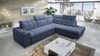 Ecksofa mit Schlaffunktion Luigi VII rechtes blaues bequemes Schlafsofa in moderner Form