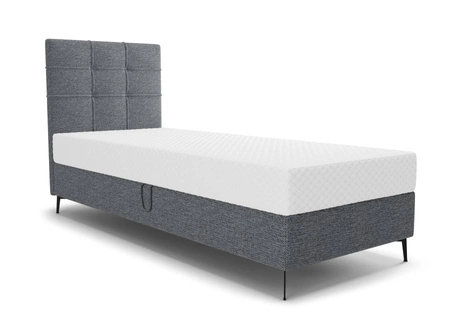 Boxspringbett Irvine 80x200 grau stilvolles Bett mit Bettzeugablage und hohem Kopfteil besticht durch sein elegantes Design