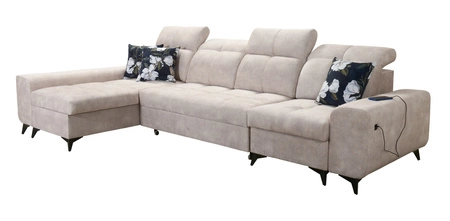 Ecksofa mit Schlaffunktion Buffalo XII olive links stilvolles und funktionelles Schlafsofa mit Bettzeugcontainer