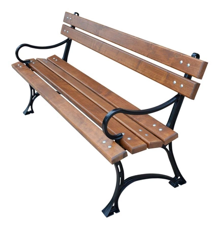 Gartenbank 180 cm FIEM-02-LKZP-180 Royal Gusseisen mit Rückenlehne Erlenholz lackiert
