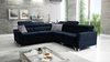Ecksofa mit Schlaffunktion Rava IV navy blue velvet right-hand corner sofa comfort for everyday lounging container for bedding