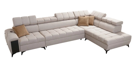 Ecksofa mit Schlaffunktion Bolmso XI graphit rechte Seite stilvolles Design Ecksofa mit Schublade und Bettzeugcontainer
