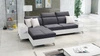 Ecksofa mit Schlaffunktion Elgin graphit/weiß linkes Ecksofa mit verstellbaren Kopfstützen praktische Schubladen in den Möbelseiten