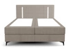 Boxspringbett Norco 180x200 dunkelbeige stilvolles Bett mit Staukasten Beleuchtung im Kopfteil fügt eine einzigartige Note