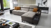 Ecksofa mit Schlaffunktion Alcamo grau-braun rechte Ecke elegantes und stilvolles Ecksofa mit einer ausziehbaren praktischen Schublade an der Seite des Möbels