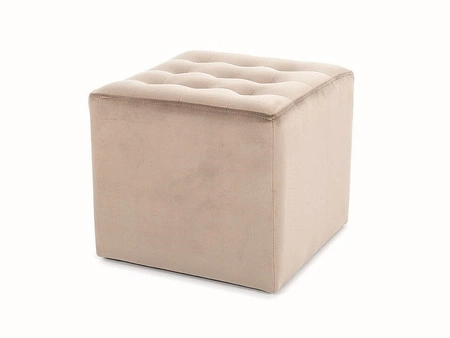 Lori Pouffe 39 cm beige idealer Hocker schmutz- und kratzfest Sitzpouffe mit bequemer Sitzfläche zart gesteppt