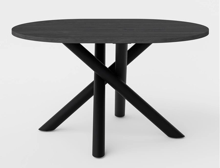 Lyon Tisch 100x138 cm portland ash / schwarz stilvolles Esstischset auf Designer Spider Beinen höhenverstellbar