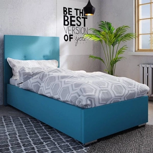 Burgos 90x200 blau gepolstertes Bett mit modernem Kopfteil ideal für ein Jugendzimmer oder kleines Schlafzimmer