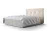 Boxspringbett Arvada 140x200 beige Bett im modernen skandinavischen Stil mit gepolstertem Kopfteil
