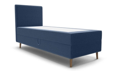 Boxspringbett Totti 80x200 blau stilvolles Bett mit Bettzeug Lagerung dreidimensionalen Stoff mit ausdrucksstarken Streifen