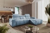 Ecksofa mit Schlaffunktion Castel blau rechte Ecke komfortables und stilvolles Schlafsofa mit Bettzeugcontainer