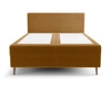Boxspringbett Totti 140x200 Honig stilvolles Bett mit Bettzeug Lagerung dreidimensionalen Stoff mit ausdrucksvollen Streifen