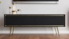 RTV Schrank Nevea 150 cm beige eleganter Schrank in kräftigen Farben originelle Dekoration jedes Interieurs stabile goldene Beine