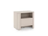 Nachttisch Bari beige modernes Design Schlafzimmerschrank mit ovaler Form grifflose Schublade push to open system