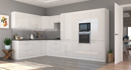 Lumia Eck-Küchenmöbel-Set 230x370 cm glänzende Fronten Schrank Stil wird das Innere jeder Küche passen