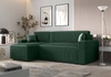Ecksofa mit Schlaffunktion Brandon Bis grün linke Ecke dreidimensionaler Stoff mit ausdrucksstarken Streifen Bettzeug Container