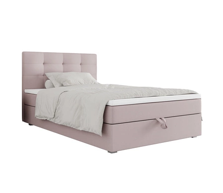 Boxspringbett Flint 100x200 puderrosa im modernen skandinavischen Stil mit gepolstertem Kopfteil Bett mit Staukasten