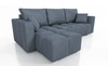 Ecksofa mit Schlaffunktion Linco dunkelgrau universal Ecksofa mit modernem Design aus weichem Plüschstoff