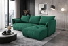 Ecksofa mit Schlaffunktion Selva Flasche grün universal seite Ecksofa mit Bettkasten bequemer Plüschstoff