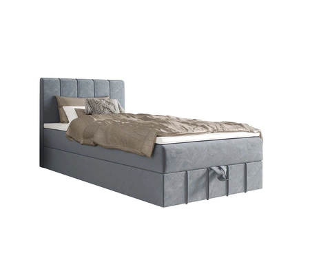 Boxspringbett Casey 120x200 türkis im modernen skandinavischen Stil mit gepolstertem Kopfteil Bett mit Staukasten