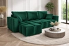 Ecksofa mit Schlaffunktion Linco flaschengrün universal Ecksofa mit modernem Design aus weichem Samtstoff