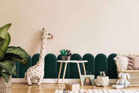 Wally gepolstertes Paneel 30x80 cm türkis stilvolles Wandpaneel Zaun Veloursstoff modischer Schliff für jedes Arrangement