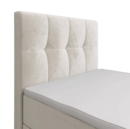 Boxspringbett Manhattan 100x200 beige Bett im modernen skandinavischen Stil mit gepolstertem Kopf- und Fußteil Bett mit Staukasten