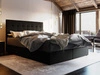 Boxspringbett Widnes 180x200 schwarzes Bett im modernen skandinavischen Stil mit markantem Kopfteil