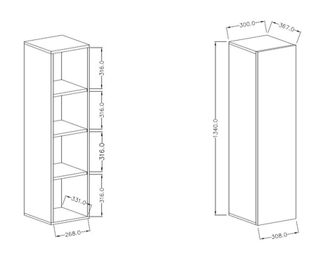 Wohnwände Ventom Beton colorado modernistisches Design fügt sich perfekt in jede Einrichtung ein