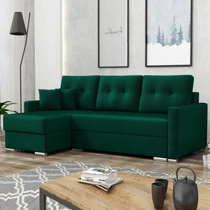 Ecksofa mit Schlaffunktion Neron bottle green linke Seite garantiert höchsten Komfort und Funktionalität