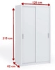 Rico Schiebeschrank 120 cm weiß Funktionsmöbel klassische Form idealer Kleiderschrank für Schlafzimmer oder Flur