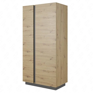 Zweitüriger Kleiderschrank Adria 97 cm Eiche artisan / grau graphit moderner Kleiderschrank mit grifflosem Türöffnungssystem