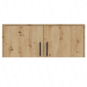 Kleiderschrank Verlängerung Caspe 100 cm Eiche artisan modernes Design ABS-Finish und schwarze Griffe
