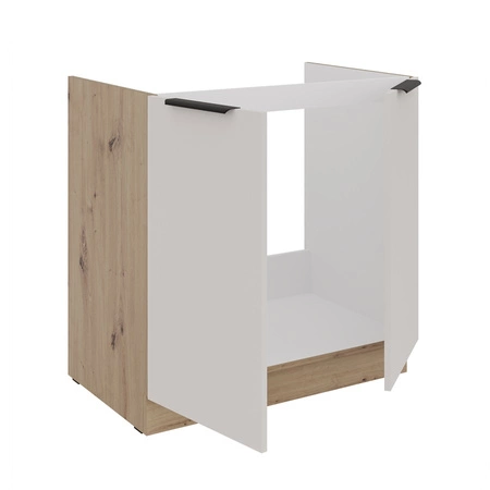 Küchenmöbelset Soela 180 cm elegante Küchenschränke in dezenten und natürlichen Farben Griffe mit Metallkante