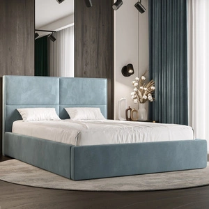 Polsterbett Afrodyta 180x200 mit Stauraum Türkis moderner skandinavischer Stil mit bequemem Kopfteil