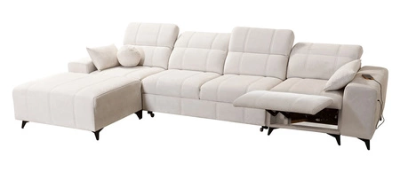 Ecksofa mit Schlaffunktion Penejos XII Lux olivgrün linke Stilvolles Schlafsofa mit komfortablem ausziehbarem Fußteil