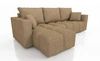 Ecksofa mit Schlaffunktion Linco dunkelbeige Universal Ecksofa für Wohnzimmer mit modernem Design aus Boucle-Stoff