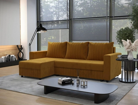 Ecksofa mit Schlaffunktion Pasco honey links klassisches Ecksofa, das sich in jedes Dekor einfügt Ziernähte