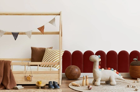 Wally gepolstertes Paneel 30x100 cm kastanienbraun stilvolles Wandpaneel Zaun Veloursstoff modisches Finish für jede Einrichtung