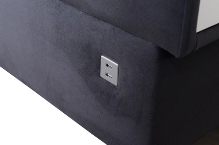 Ecksofa mit Schlaffunktion Elgin graphite rechtes Ecksofa mit verstellbaren Kopfstützen praktische Schubladen in den Möbelseiten