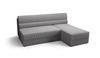 Ecksofa mit Schlaffunktion Fogu graues Eschenholz-Ecksofa mit schlichtem Design, bezogen mit einem Bettcontainer aus Kordstoff