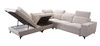 Ecksofa mit Schlaffunktion Kelly Sleek IX schwarz links elegantes Ecksofa mit bequemen Armlehnen und verstellbaren Kopfstützen