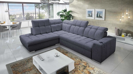 Ecksofa mit Schlaffunktion Luigi VII graphit links komfortables Ecksofa in moderner Form