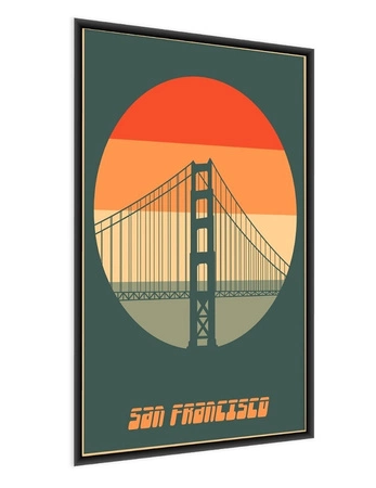 Golden Gate Bridge Poster 70x100 gerahmt Fine Art Print perfekte Dekoration für Wohnzimmer oder Schlafzimmer
