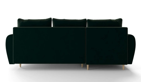 Ecksofa mit Schlaffunktion Rovigo bottle green links elegantes Ecksofa in skandinavischem Design großes Bettzeugfach