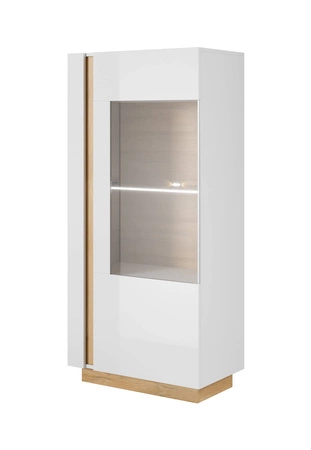 Wohnwand Adria weiß glänzend / Eiche grandson modernes Design passt perfekt in jede Einrichtung