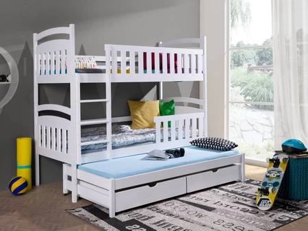 Etagenbett Kajtek 3 Personen 80x190 cm ideal für ein Kinderzimmer spart Platz nimmt den Platz eines Einzelbettes